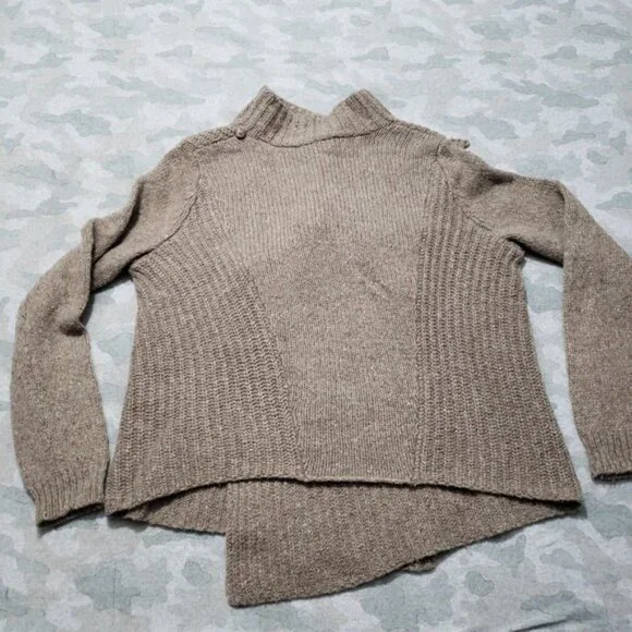 Ralph Lauren Cardigan‎ Womens Medium Brown Open Front Long Sleeve - Picture 5 of 8